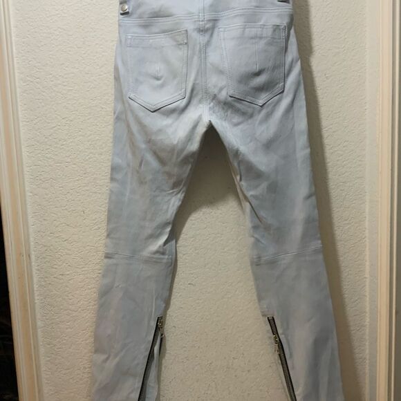 UNRAVEL Streetwear Lipstick Leather Lace Up Pants Gray Ben Taverniti - Picture 5 of 13